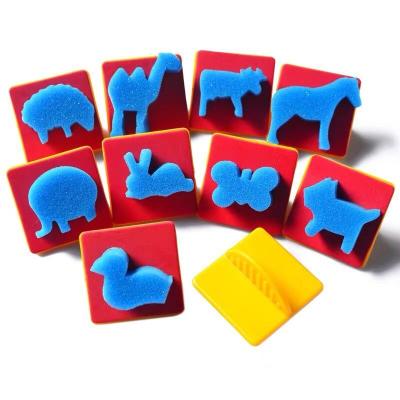 China Ideal For Children Paint High Quality Foam Paint Stamp Animal Sponge Stamp For Kids for sale