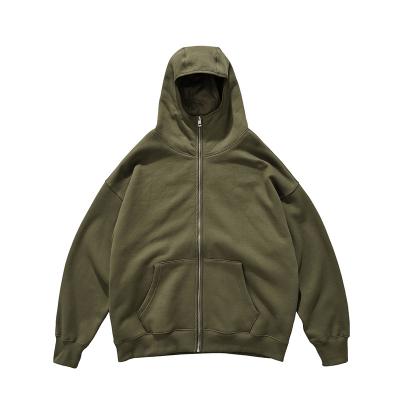 China Anti-wrinkle Custom Logo Distressed Zip Up Blank Hoodies Sweatshirts Manufacturers OEM Mens Zipper Heavyweight Zip Hoodie for sale