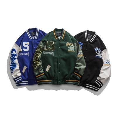 China QUICK DRY High Quality Varsity Jacket For Men Custom Embroidery Logo Blank Sleeves College Retro Baseball Jackets for sale