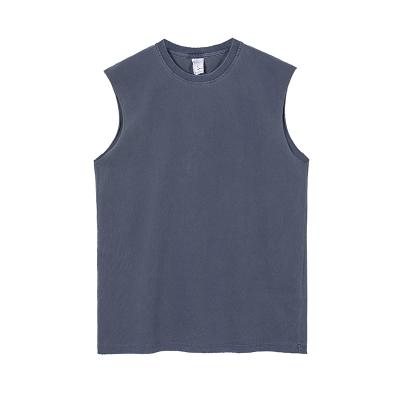 China QUICK DRY Top Quality Solid Color Men Casual Sport Tank Tops Vest OEM Logo Polyester Breathable Sleeveless Vest for sale