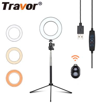 China Plastic+ ABS Travor RL-6 Table Mini Selfie Mini Ring Light Led Tik Tok Circle Ring Light For Photography for sale