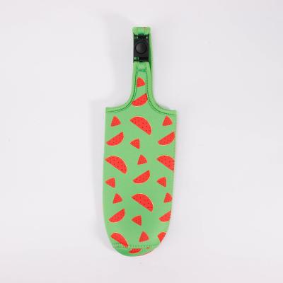 China Insulated Insulated  Neoprene Beer Bottle Cooler Water Drink Zip Holder Beer Cooler Sleeve with strap for sale