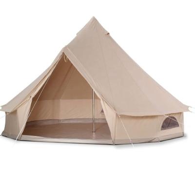 China Outdoor Modern Pagoda Cotton Canvas Teepee Luxury Yurt Bell Straight Tying Type Tent For Family Camping for sale