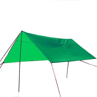 China Outdoor 4x4m 13x13ft Polyester Rain Shelter Tarp Waterproof Fabric Shade Tent Under Si with Steel Pipes and Guid Lines for sale