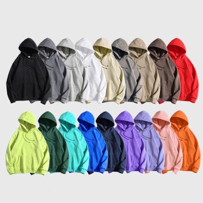 China Plain Terry Cloth EH-014 Anti-Pilling Pullover Fleece Oversized Boxy Sweatshirt Fleece Hoodie Heavy Custom White Hoodie for sale