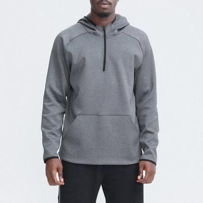 China wholesale EH-064 Anti-wrinkle men's 1/4 zip up hoodie sports training use raglane sleeve fitness coat hoodies and sweatshirts for gym for sale