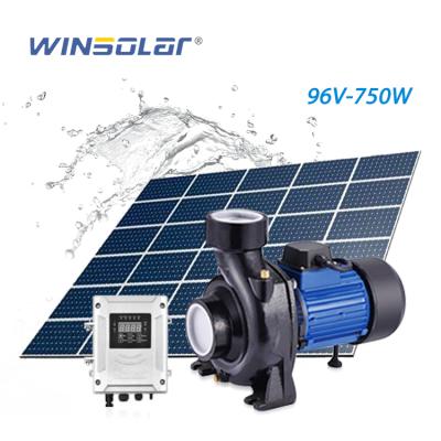 China Large Flow DC 750w Irrigation Agriculture Water Pump Solar Kit Irrigation Outdoor Solar Pump for sale