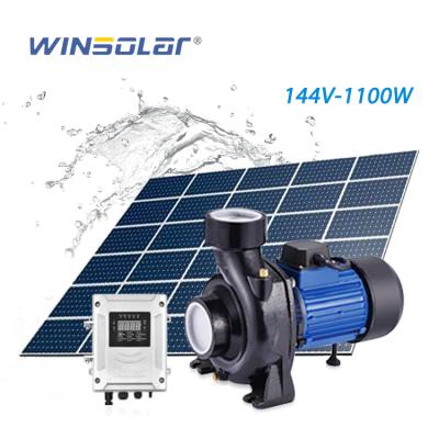 China Family Houses DC 1100w Brass Impeller Pump Solar Shallow Irrigation Water Pumps for sale