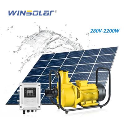 China DC 2 Portable Outdoor Solar Pump Hp 2200w Solar Water Pump For Family Homes Irrigation System for sale