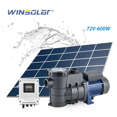 China Family Homes WINSOLAR DC 72v 600w Solar Pool Pump Kit For Swimming Pool for sale