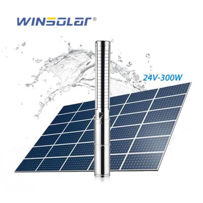 China Irrigation and agriculture WINSOLAR deepwell dc 24v submersible water deep well pump stainless steel impeller for sale