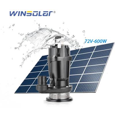 China WINSOLAR 72v 600w irrigation and agriculture DC solar powered submersible pumps with panels for agriculture for sale