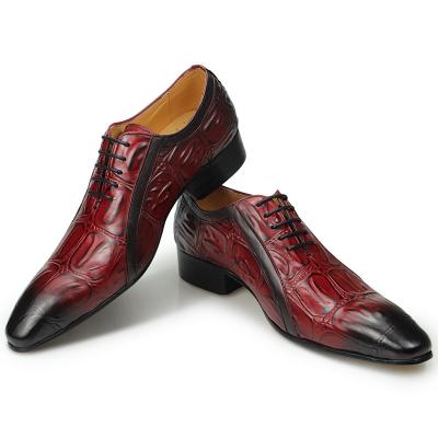 China Printed Luxury Mens Fashion Business Shoes Oxford For Men Dress Black GENUINE Leather Rubber PU Brown Cow Leather Wedding Office Other for sale