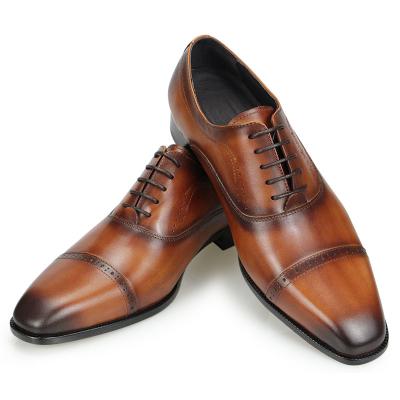 China Good Quality Breathable Brogues Customize Stylish Shoes Oxford Leather Men Shoes Black Brown Office For Wedding for sale