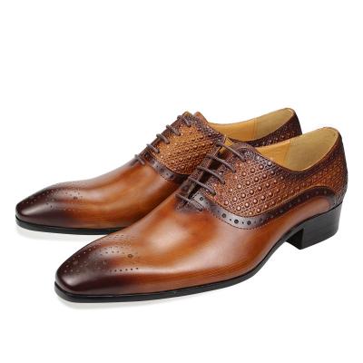 China Wholesale Printed Customize Dress Oxford For Wedding Party Male Designer Brogue Print Men Luxury Leather Shoe for sale