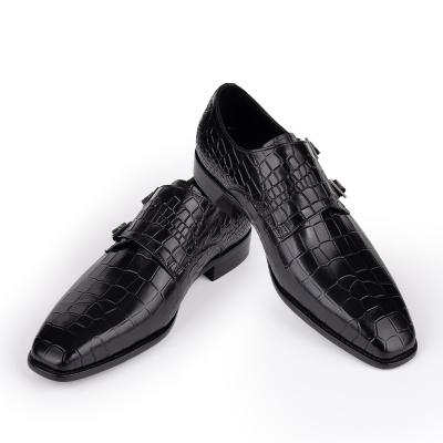 China New Party Printed Genuine Leather Waist Increasing Comfortable Stylish Shoes No Tie Lace For Men Summer Cow Loafers for sale