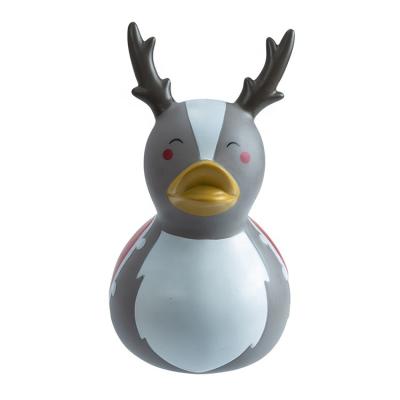 China High Quality Hot Sale Reindeer Bath Toy Soft Rubber Duck Yellow Rubber Duck Vinyl Animal Bath Toy Christmas Eco-friendly Material for sale