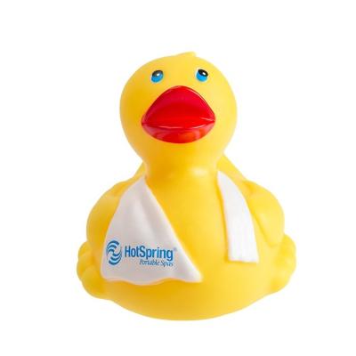 China Bath Toy Soft Eco-friendly material Best Sell SPA Vinyl Duck Weighted Floating Upright Rubber Duck Bath Toy Yellow Rubber Duck for sale