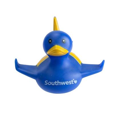 China Best Bath Toy Soft Eco-Friendly Material Sell Sothwest Duck Weighted Floating Upright Rubber Duck Bath Toy Yellow Rubber Duck for sale