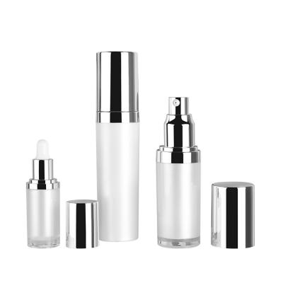 China 5ml 15ml 30ml Single Body Cosmetic High Quality Round PMMA Lotion Pump Body Plastic Bottle For Cosmetic for sale