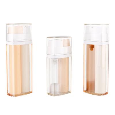 China Double Wall PETG Lotion Bottle 10ml+10ml Cosmetic Pump Bottle 15ml+15ml Double Bottle Single Hose Inner Container for sale