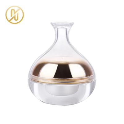 China Shape Cosmetic Acrylic Cosmetic Cream Jar Empty Cup Cosmetic Creams Jar 10g Gold Packaging Acrylic Jar for sale