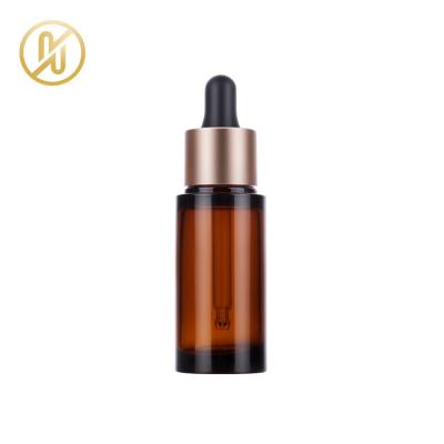 China Boston Cosmetic Amber Round Liquid Essential Oil Dropper PETG Plastic Bottle For Cosmetic Serum for sale