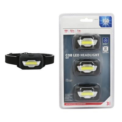 China Camping 3W Durapower Three Piece 150lm Silica Gel COB LED Headlight Assembly for sale