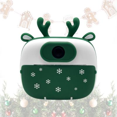 China Antler Framed Design Kids Digital Camera Toys Mini IPS DIY Painting Flash Print Camera Kids Christmas Gifts Toys for sale