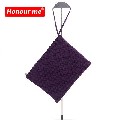 China Fashion Style Zipper Pouch Neoprene Card Key Wallet Key Wallet Woven Coin Purse Woven Clutch Bag for sale