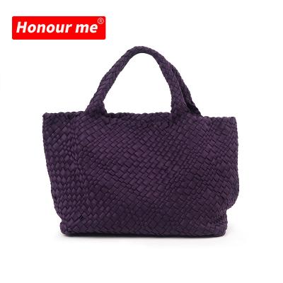 China Popular High Quality Fashion Tote Bag Neoprene Travel Hand Knitted Beach Basket Woven Designer Luxury Bags for sale