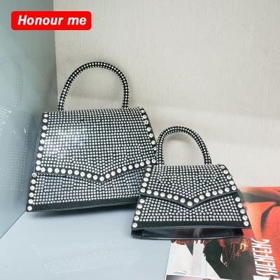 China 2021 High Quality New Arrival Bling Rhinestone Diamond Shoulder Chain Bags Women Handbags Girls Evening Bags Diamond Purses Handbags for sale