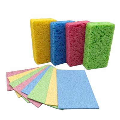 China Viable Natural Cellulose Wood Pulp Dish Sponge Non-scatch Pop Up Soft Absorbent Sponges For Kitchen Washing for sale