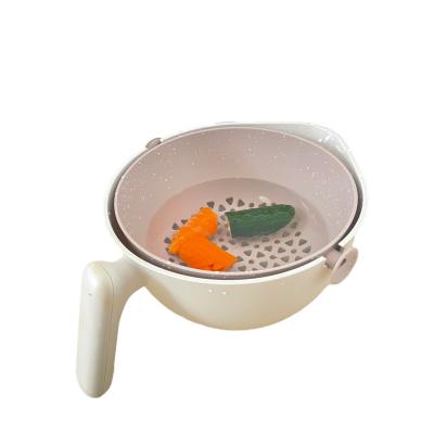 China Multi-functional Plastic Storage Viable Vegetable Sink Basket Fruit Double Layer Kitchen Tools Wash Bowl Strainer Drain Basket for sale