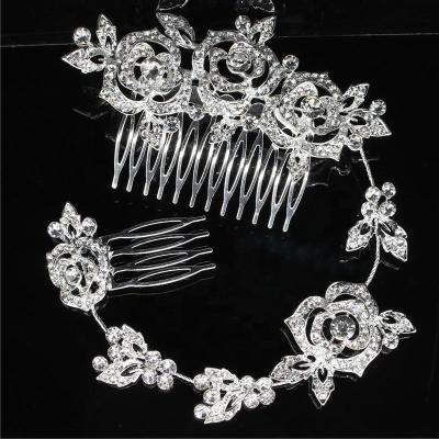 China Wedding Accessories Hair Comb Clip Bridal Headband Wedding Rhinestone Rose Flower Bridal Hair Accessories Hair Accessories for sale