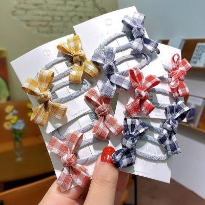 China 2021 Best Soft Hair Cloth Pin Covered 2pcs Ribbon Gingham Hair Clips Access Girl Barrette Pour Hair for sale