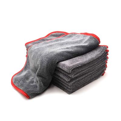 China Long QUICK DRY Twist Pile Microfiber Car Drying Towel, 600 GSM Super Absorbent Professional Twist Loop Cloth for sale