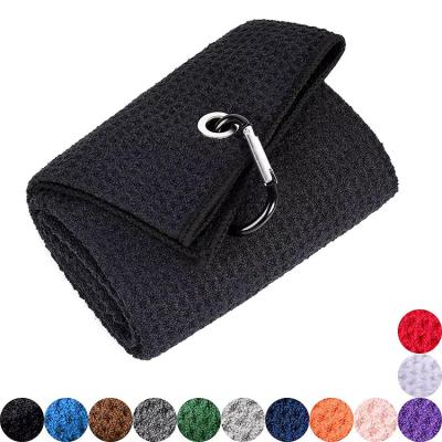 China QUICK DRY golf towel custom logo and Microfiber waffle towel with print golf golf bags for men for sale