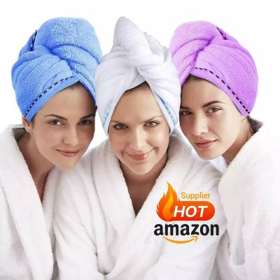 China Super Absorbent QUICK DRY Customized Logo Women Microfiber Dry Hair Turban for sale