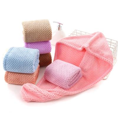 China QUICK DRY Microfiber Waffle Hair Drying Towel Turban Quick Drying Towels Wraps Microfiber Hair Towel for sale