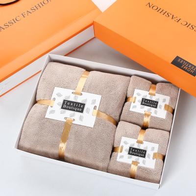 China Luxury Towel Coral Fleece Luxury Bathroom Bath Towel Set Hotel Designer Towels QUICK DRY for sale