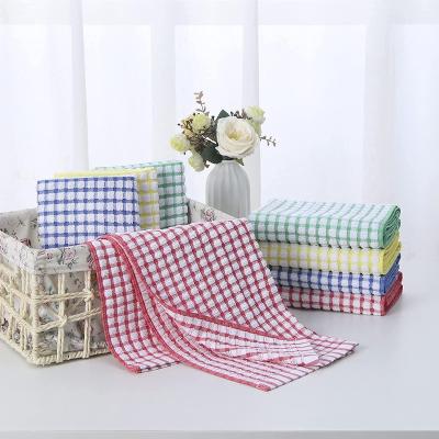 China Custom Thick Dish Towels Child Safe Absorbent Cotton Dish Tissues Waffle Weave Kitchen Cleaning Towels For Kitchen for sale