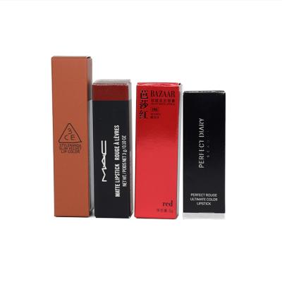 China High Quality Recycled Materials Makeup Beauty Black Red Matte Cometary Packaging Customized Box For Lipstick Packaging for sale