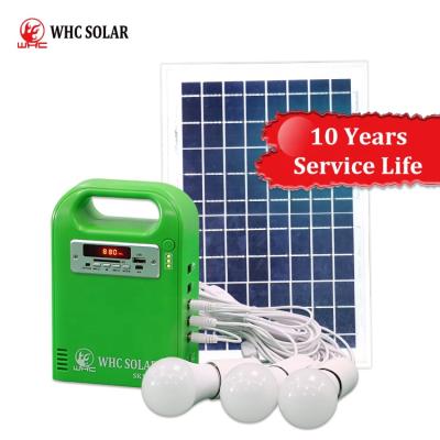 China Factory Direct Selling USB Solar Panel Home Portable Generator Kit Lighting WHC Solar Power System For Outdoor Camping Light for sale