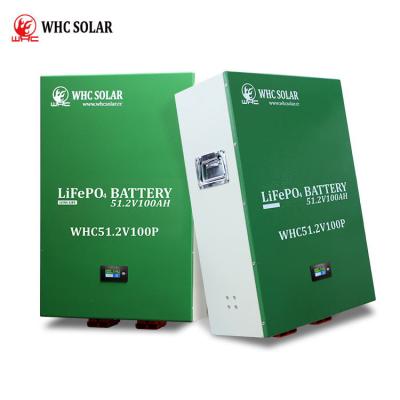 China Long cycle life WHC 4000 deep cycle 51.2v 72V100ah 200ah BMS solar storage powerwall lifepo4 battery lithium ion batteries for solar system for sale