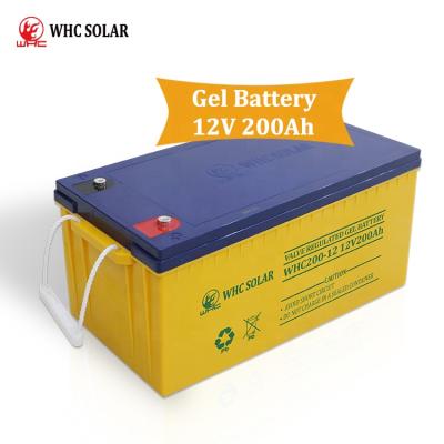 China 12 Volt 24V WHC Air To Ground Missile Inverter Gel Storage Gel Solar Battery 12V 100Ah 200Ah 250Ah Deep Cycle Solar Battery 12V 100Ah 200Ah 250Ah Lead Acid Batteries 417*183*280mm for sale