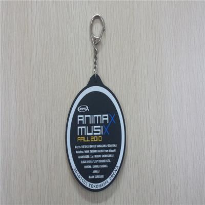 China oval shape with custom logo soft pvc /silicone/rubber key chain for decoration/promotion for sale