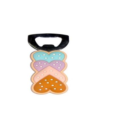 China custom metal bottle opener with heart shape silicone coats for party with your logo for sale