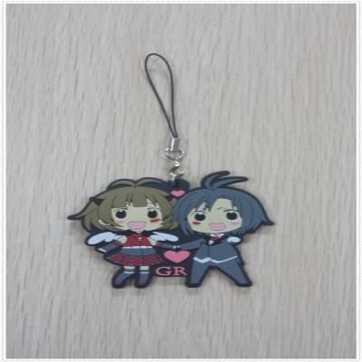 China customized ornamental phone pendants for promotion with cartoon couple shape for sale