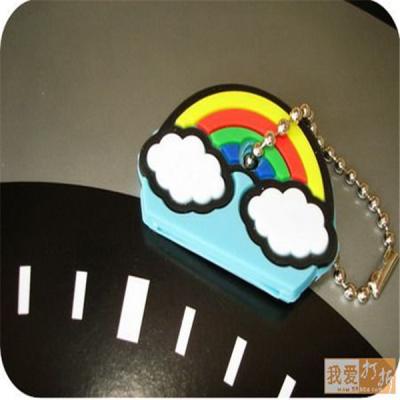 China simple design 2D/3D custom adorable silicone rainbow  key covers as souvenir/gifts for sale